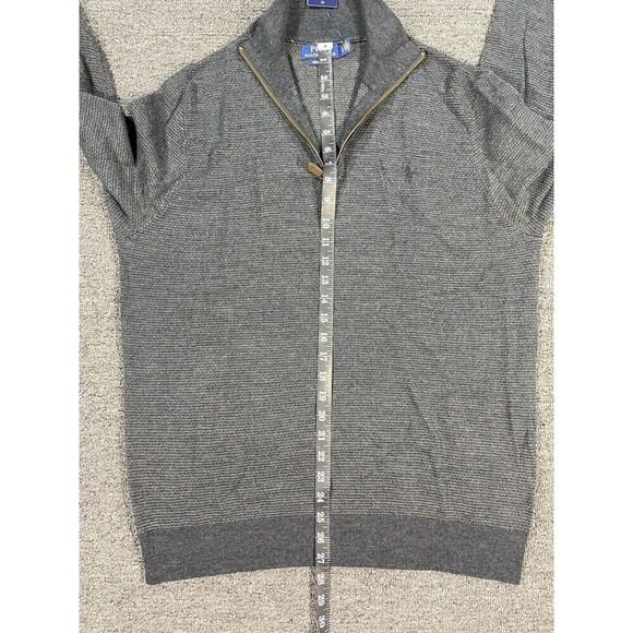 Polo Ralph Lauren Sweater Mens Large Gray Pullover Sweatshirt Jacket 100% Wool - Picture 5 of 12